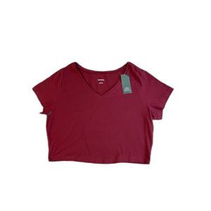 NWT Women's Crop V-Neck T-Shirt | Wild Fable | 1X